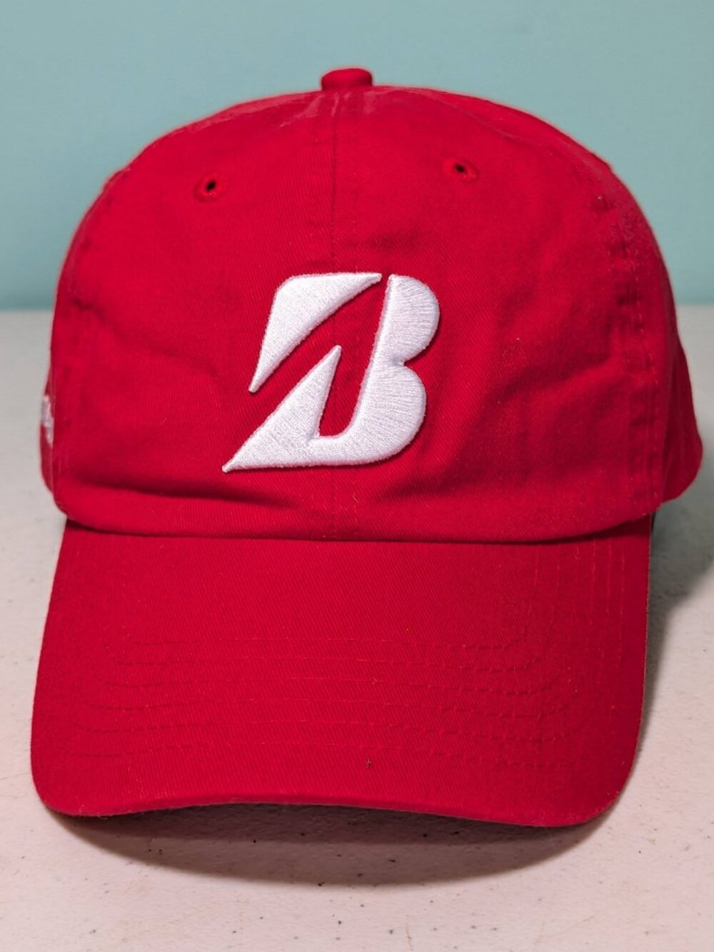 Bridgestone Golf Hat Red Strap Back Cap 100% Cotton Adjustable Make Golf Easier